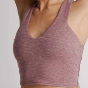 Ultra-Soft Flowknit QUINCE Performance Cropped Tank Heather Rose M